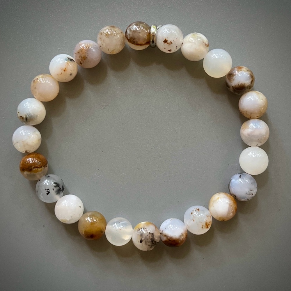Natural Montana Dendritic Agate Handcrafted Beaded Bracelet - Picture 4 of 4